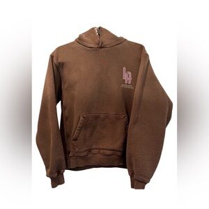 Madhappy Chocolate Brown Hoodie with Pink Logo Unisex
